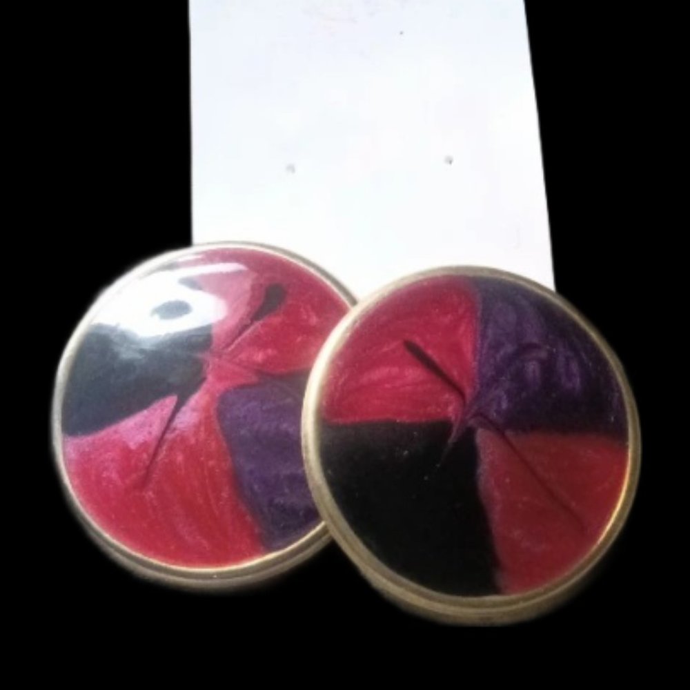 Vintage 80's Painted Post Earrings